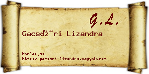 Gacsári Lizandra névjegykártya